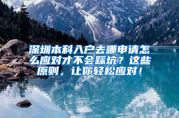 深圳本科入户去哪申请怎么应对才不会踩坑？这些原则，让你轻松应对！