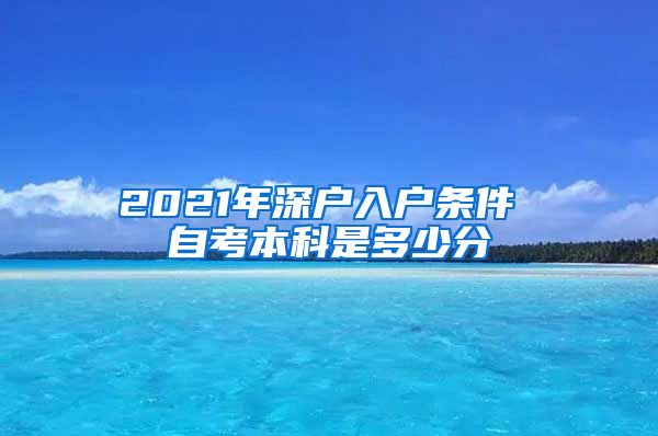 2021年深户入户条件 自考本科是多少分