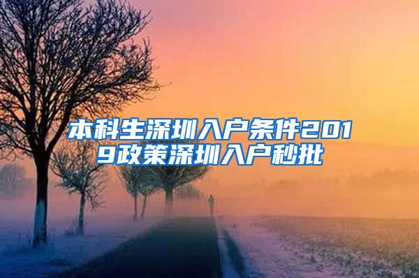 本科生深圳入户条件2019政策深圳入户秒批