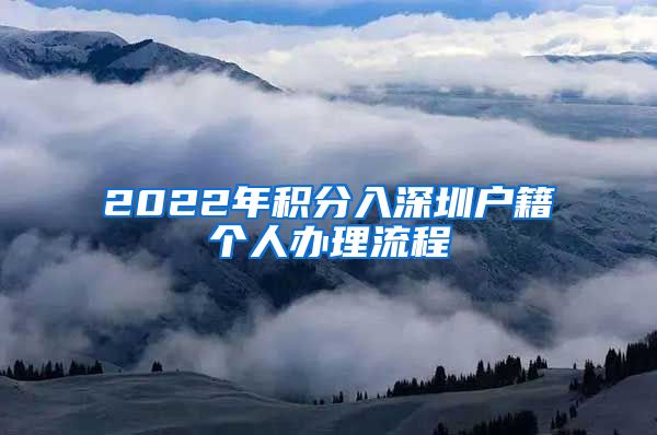 2022年积分入深圳户籍个人办理流程