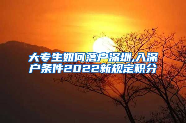 大专生如何落户深圳,入深户条件2022新规定积分