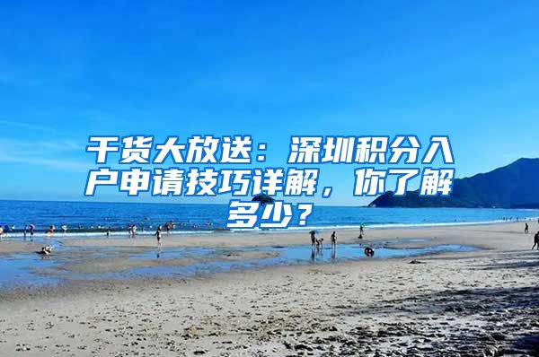 干货大放送：深圳积分入户申请技巧详解，你了解多少？