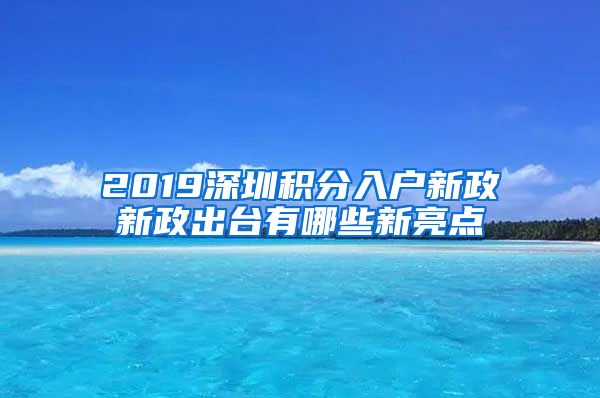 2019深圳积分入户新政新政出台有哪些新亮点