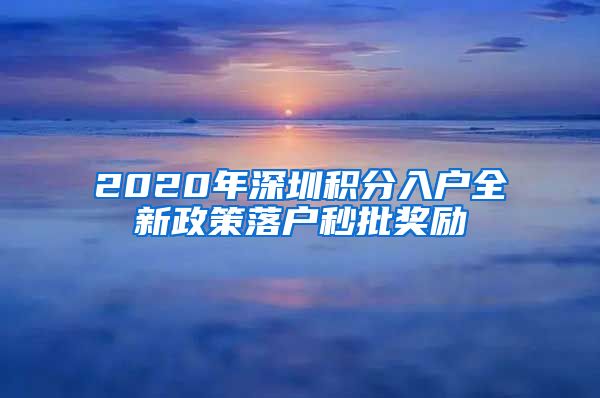 2020年深圳积分入户全新政策落户秒批奖励