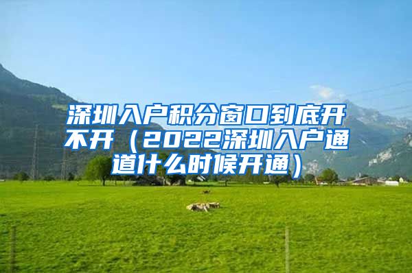 深圳入户积分窗口到底开不开（2022深圳入户通道什么时候开通）