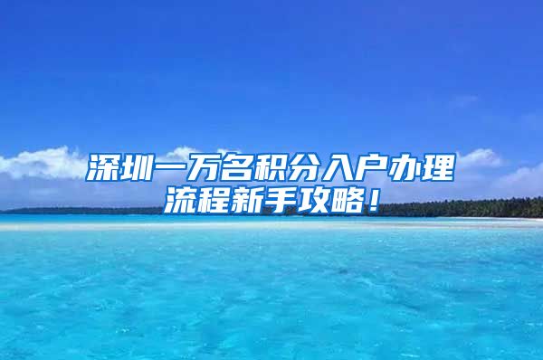 深圳一万名积分入户办理流程新手攻略！