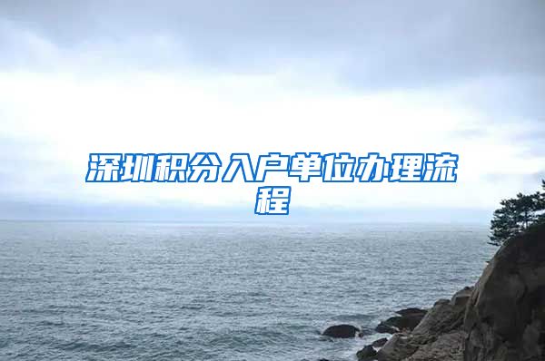 深圳积分入户单位办理流程