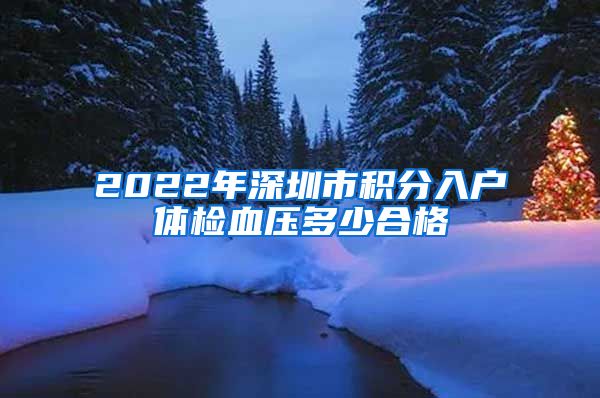 2022年深圳市积分入户体检血压多少合格