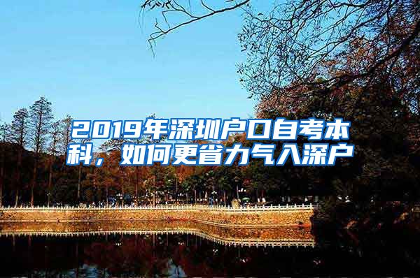 2019年深圳户口自考本科，如何更省力气入深户