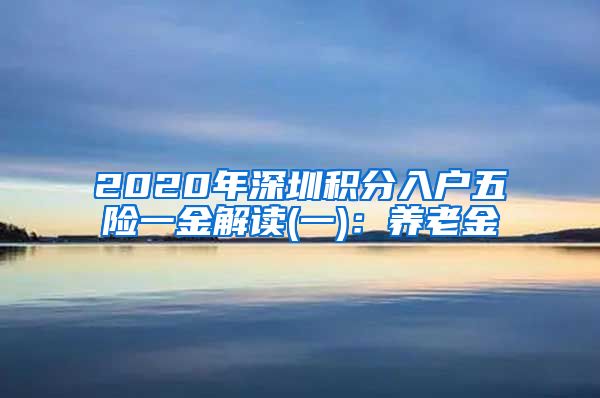 2020年深圳积分入户五险一金解读(一)：养老金