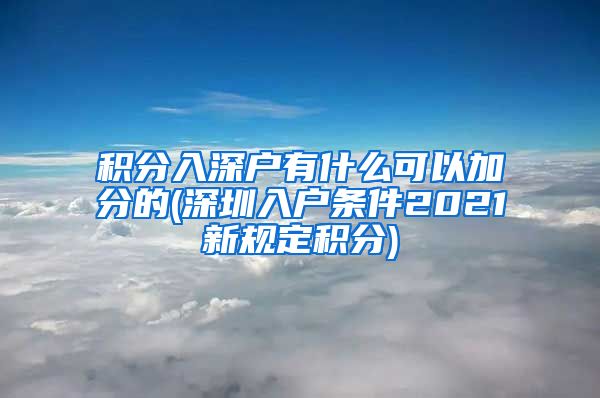 积分入深户有什么可以加分的(深圳入户条件2021新规定积分)