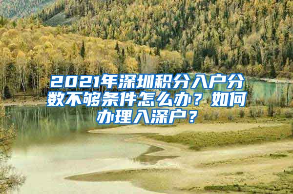 2021年深圳积分入户分数不够条件怎么办？如何办理入深户？