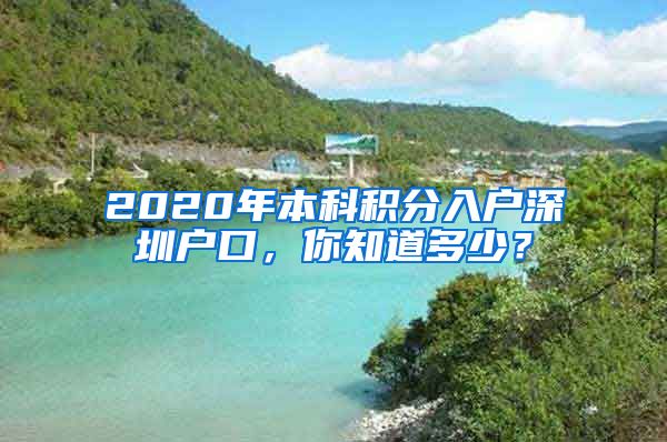 2020年本科积分入户深圳户口，你知道多少？