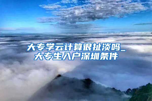 大专学云计算很扯淡吗_大专生入户深圳条件