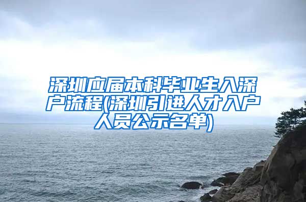 深圳应届本科毕业生入深户流程(深圳引进人才入户人员公示名单)