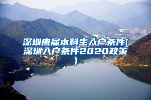 深圳应届本科生入户条件(深圳入户条件2020政策)