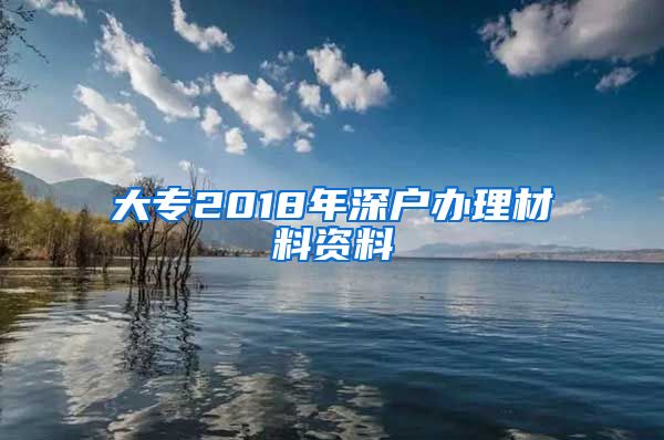 大专2018年深户办理材料资料