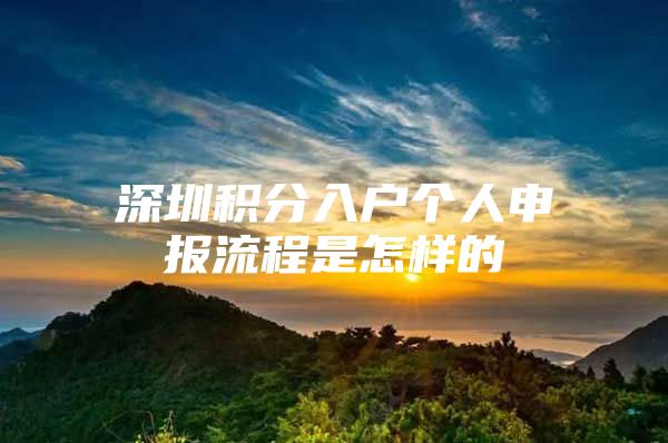 深圳积分入户个人申报流程是怎样的