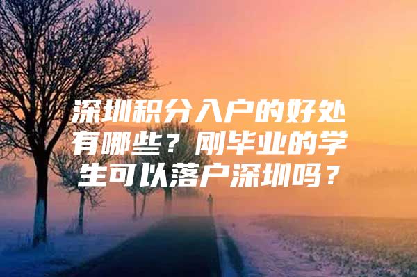 深圳积分入户的好处有哪些？刚毕业的学生可以落户深圳吗？