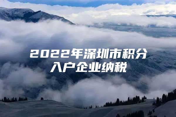 2022年深圳市积分入户企业纳税