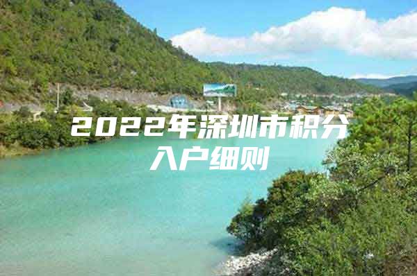 2022年深圳市积分入户细则