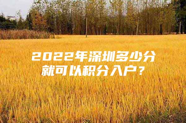 2022年深圳多少分就可以积分入户？