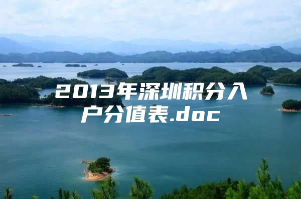 2013年深圳积分入户分值表.doc