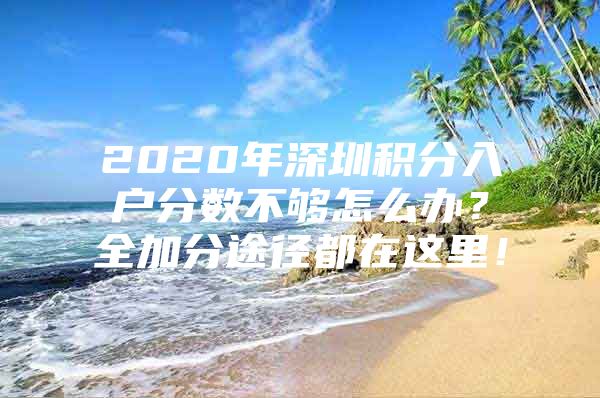 2020年深圳积分入户分数不够怎么办？全加分途径都在这里！