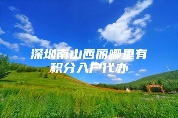 深圳南山西丽哪里有积分入户代办