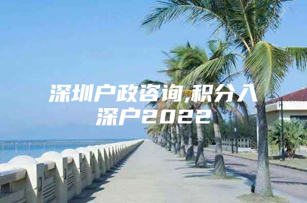 深圳户政咨询,积分入深户2022