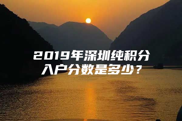 2019年深圳纯积分入户分数是多少？