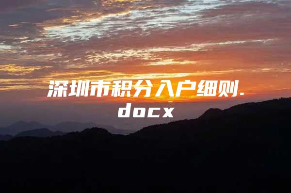 深圳市积分入户细则.docx