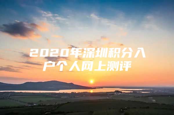 2020年深圳积分入户个人网上测评