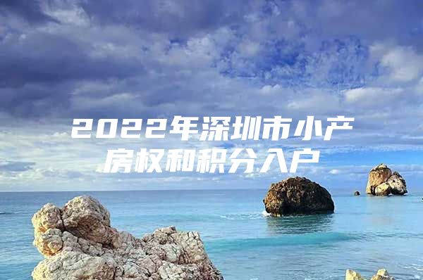 2022年深圳市小产房权和积分入户