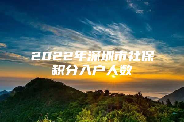 2022年深圳市社保积分入户人数