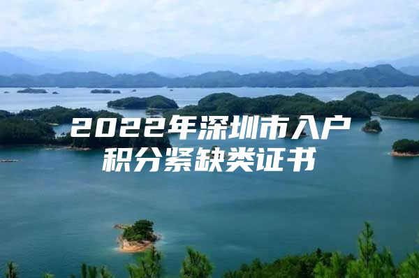 2022年深圳市入户积分紧缺类证书