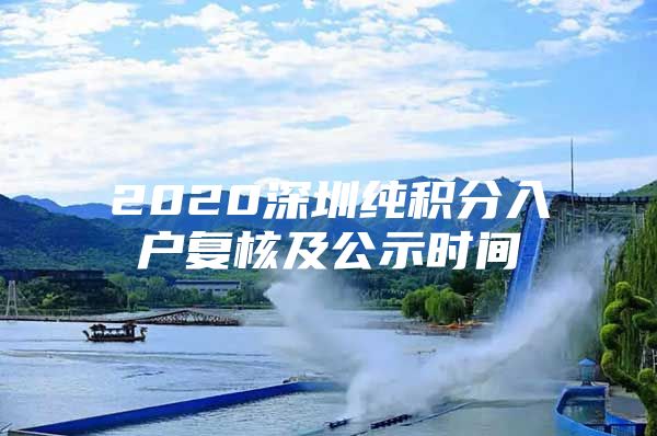 2020深圳纯积分入户复核及公示时间