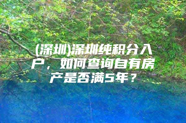 (深圳)深圳纯积分入户，如何查询自有房产是否满5年？