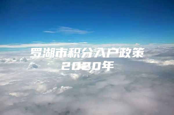 罗湖市积分入户政策2020年