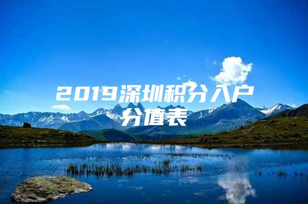 2019深圳积分入户分值表