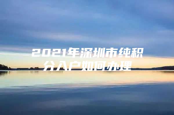 2021年深圳市纯积分入户如何办理