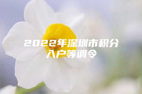 2022年深圳市积分入户等调令