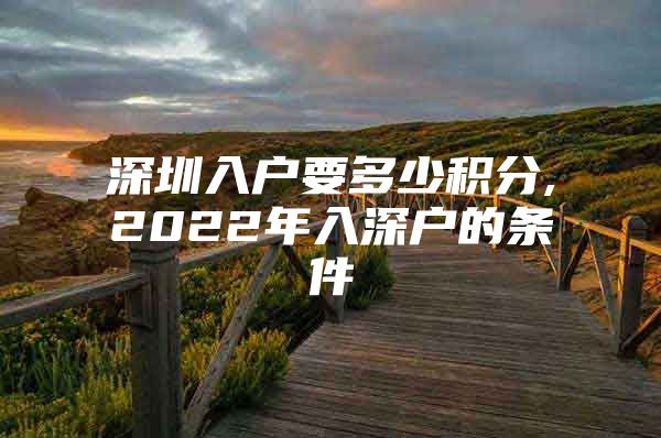 深圳入户要多少积分,2022年入深户的条件