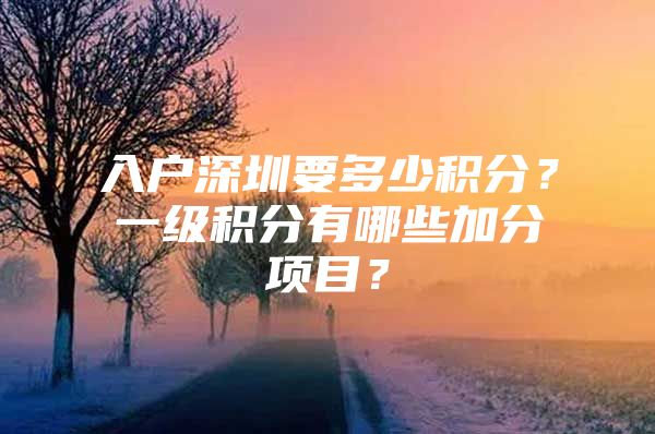 入户深圳要多少积分？一级积分有哪些加分项目？